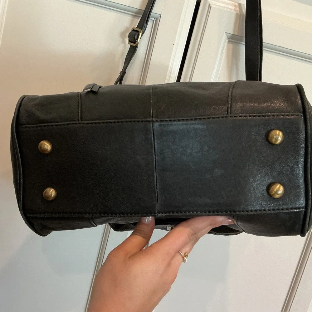 SORAL‎ New York Black Leather Convertible Shoulder Handbag - Picture 3 of 10